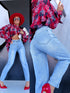 MOM STRETCH pants "NEPTUNE" - LIGHT BLUE AT133-37